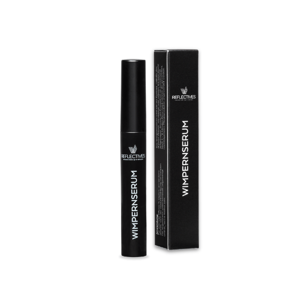 REFLECTIVES® Wimpernserum: Wimpernwachstumsserum Packshot vorne mit Schachtel.