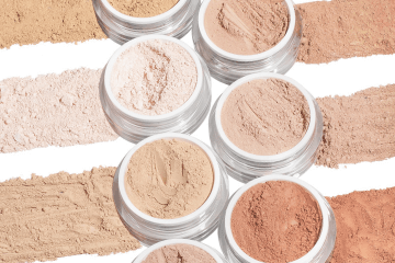 Mineral Make-up Foundation: Mineralpuder-Farben in geöffneter Ansicht.